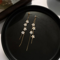 ราคา ต่างหูแฟชั่นสีขาวแบบเกาหลีใหม่ต่างหูพู่ยาวลายดอกไม้ขนาดเล็กเครื่องประดับต่างหูอารมณ์ผู้หญิง (18427315015)