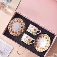 ราคา ชุดของขวัญแก้วกาแฟ พร้อมกล่องลายดอกไม้สวยงาม 1 กล่องบรรจุ 2 ชุด (20315468166)