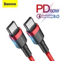 ราคา Baseus 0 5m 1m 2m 60W การชาร์จอย่างรวดเร็วสาย USB Type C ไปยังสาย USB C สำหรับ Samsung S10 Xiaomi โทรศัพท์มือถือ USBC PD Charger USB C สาย Type C (670226055)