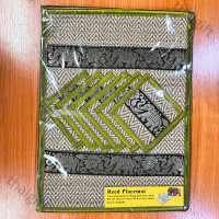 ราคา แผ่นรองจาน รองแก้วน้ำ ที่รองจาน ที่รองแก้ว แบบ 6 ที่ ทำจากเสื่อกก ทำความสะอาดได้ ของแต่งบ้าน ราคาถูก (16601562434)