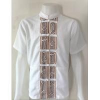 ราคา เสื้อผ้าฝ้าย ผ้าพื้นเมือง คอจีน กระดุมจีน เดินเชือก สี ขาว แขนสั้น (12806477463)