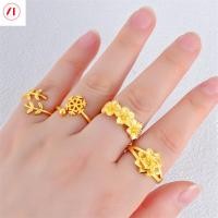 ราคา XT เครื่องประดับเกาหลี24K แหวนดอกไม้แฟชั่นสำหรับผู้หญิง916ชุบทองของแท้ (19103976610)