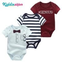 ราคา Kiddiezoom ทารกแรกเกิดเสื้อผ้าบอดี้สูทฤดูร้อน Onesies แฟชั่นแขนสั้นชายหญิงทารก Romper ผ้าฝ้ายแท้เด็กบอดี้สูท 3PCS พร้อมส่ง (10794862622)