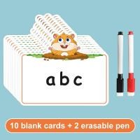 ราคา Write on and Wipe off Mini Whiteboard with Dry Erase Markers for Classroom Home Office Garage Blank Writable Erasable Cards Colored Border Name Tags Students School Stationery DIY Quiz Table Game Lear