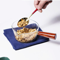 ราคา กระทะแก้วทนไฟ หม้อแก้ว ด้ามไม้ แก้วบอโรซิลิเกต ทนความร้อน 400ml 600ml 20 ถึง 120องศา (8370600796)