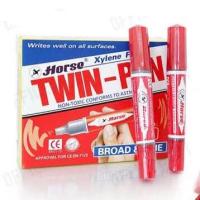 ราคา Horse ปากกาเคมี 2 หัว ตราม้า แพ็ค 12 ด้าม มี สีดำ แดง น้ำเงิน เขียว (16855869309)