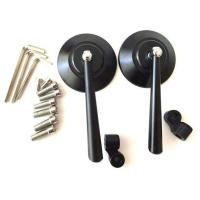 ราคา กระจกแต่ง Rizoma สีดำ กระจกมองข้างกลม CNC แท้ ขาตรง กระจกข้าง กระจกกลม กระจกมอเตอร์ไซค์ grand filano กระจกข้างเวสป้า rizoma stealth mirror (1393866228)