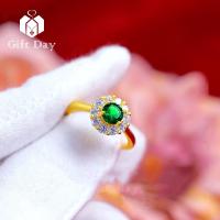 ราคา แหวนเพชรเกาหลีแหวนเพชรทอง24K เพทายสีเขียวแหวนปรับขนาดได้เครื่องประดับสตรี (20001025816)