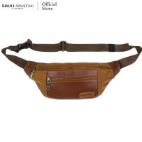 ราคา Louis Montini JOHNNY กระเป๋าคาดอก หนังแท้ทั้งใบ กระเป๋าคาดอกผู้ชาย หนังวัวแท้ Genuine leather belt bag BCG11 (20357567786)