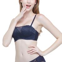 ราคา Wacoal Body Bra บราเกาะอกเสริมฟองน้ำ ลายลูกไม้ รูปแบบ 1 2 Cup WB5P19 สีน้ำเงิน DG (17471990249)