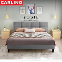 ราคา MR CARLINO Yosie เตียง โครงเตียง ฐานเตียง คุณภาพดี แข็งแรง Divan Canvas Fabric Bed Frame Katil King Queen Super Single Single Mattress Tilam not included (4566572723)