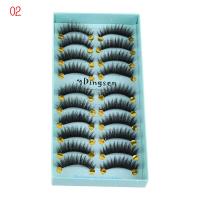 ราคา NQSW 10 Pairs ผู้หญิง ฮันมเดดบริสุทธิ์ เป็นธรรมชาติ ปุย หนายาว เครื่องมือต่อขนตา ขนตาปลอม 3D Faux Mink Hair (10376780336)