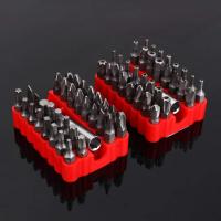 ราคา 33pc set Security Bit Tamper Proof Electric Screwdriver Bit Set 60mm Magnetic Holder Torx Star Hex Bit Spanner Screws With Case (19996430689)