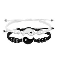 ราคา Free Shipping กำไลคู่ Taichi หยินหยาง2ชิ้น เซ็ตสำหรับผู้ชายผู้หญิงกำไลข้อมือคู่รักปรับโซ่ถักได้ (19654811498)