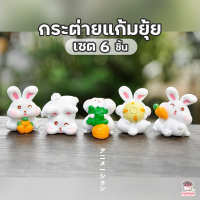 ราคา กระต่ายแก้มยุ้ย เซต 6 ชิ้น ตุ๊กตาจิ๋ว โมเดลจิ๋ว แต่งสวน (15777398710)