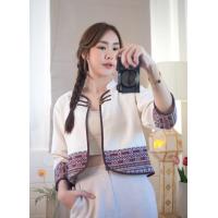 ราคา เสื้อคลุมกั๊กกุ้นรอบตัว คอจีนแต่งผ้าลายทอสวยๆ ผ้าฝ้ายชินมัยซักนุ่มอย่างดีอก 38 บ่า 15 รักแร้18 19 ปลายแขน10 11 แขนยาว18 ยาว18นิ้ว (17241620686)