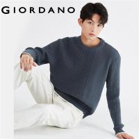 ราคา GIORDANO Men Sweaters Patchwork Knit Chunky Warm Sweaters Crewneck Contrasting Trims Gentle Fashion Casual Sweaters 18053611 (20517073666)