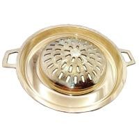 ราคา กะทะทองเหลือง BBQ กะทะปิ้งย่างชนิดมีรู กว้าง 35 ซม กะทะย่างหมูกะทะ สำหรับเตาถ่าน ทำจากทองเหลืองแท้ ปิ้งย่าง ลวกจิ้ม (17270899102)