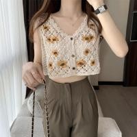 ราคา Cici Q35 Crochet Top เสื้อครอปถัก โครเชต์ลายทานตะวัน คิ้วท์ๆสไตล์เกาหลี (16441490378)