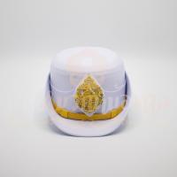 ราคา หมวกหม้อตาลข้าราชการ สีขาว ตราสิงห์ปักดิ้น (13442608541)