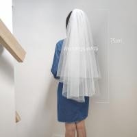 ราคา เวลเจ้าสาว แนวเรียบหรู มีหวีสับ Bridal veil with comb ผ้าดี ทรงสวย ตัดเย็บไทย (20521929559)