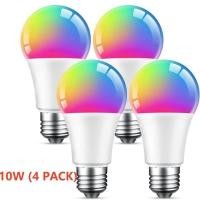 ราคา 4PCS XIAO MI หลอดไฟ LED WiFi Smart LED Bulb Dimmable Lamp หลอดไฟอัจฉริยะ ปรับได้ 10WRGB C W Smart Life Tuya App Remote Control Work with Alexa Echo Google Home E27 (20334596477)
