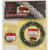 ราคา โซ่สเตอร์ CBR300 CB300F 520 108 14 36 สเตอร์แท้ KYJ K33 โซ่SUN ดำ ไม่มีโอริง 1ชุด3ชิ้น (12457118131)