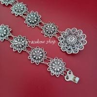 ราคา เครื่องประดับชุดไทยสีเงินรมดำล้านนา ชุดเซ็ท 6 ชิ้น D001 (16517102083)