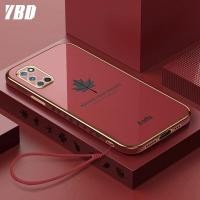 ราคา YBD เคสโทรศัพท์เคลือบขอบตรงสำหรับ OPPO A52 A92เคสป้องกันกล้องที่แม่นยำฝาครอบลายใบเมเปิ้ลพร้อมสายคล้องฟรี (9597482520)