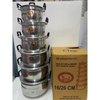 ราคา หม้อชุด ตราพญานาค ตราหัวม้า ชุด 6 ใบ (12344066290)