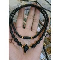 ราคา สร้อยคอ กะลา ขั้น ประคำไม้งิ้วดำ เม็ดสแตนเลส ยิง เลเซอร์ สีทอง (11705030533)
