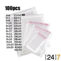 ราคา 24 7 ถุงพลาสติกใส OPP ฝากาว 100ใบ แพ็ค ถุงแก้วฝากาว ถุงแก้วใส ถุงฝากาว ถุงโอพีพี ถุงopp ถุงใสฝากาว ถุงใส ซองพลาสติก (13254807343)