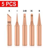 ราคา 5Pcs Soldering Iron Pure Copper 900M T Soldering Iron Head Set Inside Hot Bare Copper Electric Soldering Iron Tip (19796080422)