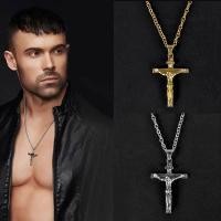 ราคา สร้อยคอ พร้อมจี้ ไม้กางเขน Christian Pendant Necklace Men Fashion Jewelry Crucifix Jesus Cross Pendant Long Chain Necklaces Jewelry (1108700540)