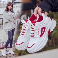 ราคา ราคาลดเยอะมาก ล้างสต๊อกจ๊า New รองเท้าผ้าใบผู้หญิง แฟชั่น สไตล์เกาหลี รุ่นใหม๋ รุ่นฮิต เสริมส้น5cm มี3สี ดำ ชมพู แดง M302 (876098703)