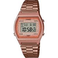ราคา Casio Pink Gold นาฬิกาข้อมือผู้หญิง สีพิ้งค์โกลด์ กลิตเตอร์ สายสแตนเลส รุ่น B640WCG 5 ของแท้ประกันศูนย์ CMG (1735674883)