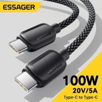 ราคา Essager 100W Type C ไปยัง Type C สาย PD ชาร์จเร็ว USBC ถึง USB C สาย C C สายชาร์จมาการองสำหรับ iPhone MacBook iPad Xiaomi Dell Lenovo HP Samusung Huawei สายชาร์จ (20333887162)