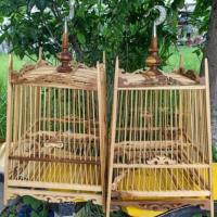 ราคา กรงนกฉลุลาย กรงนกไม้สักลายฉลุ 17 ซี่ สวยยมากก กรงนกหัวจุก พร้อมหัวห้อยกรงลายไทย (4359484655)