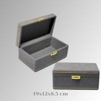 ราคา กล่องเก็บเครื่องประดับกล่องกล่องใส่เครื่องประดับกล่องคิ้วทองพื้นเรียบสีเทากล่องใส่ทองแท่งคละแบบ (19507010698)