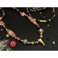 ราคา สร้อยคอลูกปัดโบราณ สุ่มสี หัวขุนคั่นเม็ดทองเลเซอร์แท้ ๆไม่ลอก100 ยาว22 สวมหัวได้ (18851293805)