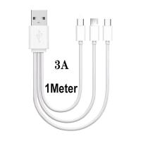 ราคา 3 in 1 ซิลิโคนเหลว USB Type C สายชาร์จ Micro USB สำหรับ iPhone Android ชาร์จโทรศัพท์มือถือสายเคเบิลข้อมูล (20500892140)