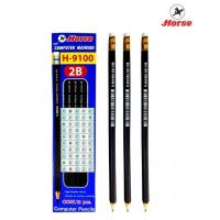 ราคา HORSE ดินสอไม้ ดินสอ ตราม้า รุ่น H 9100 ขนาด 2B บรรจุ 12แท่ง กล่อง (20487186409)