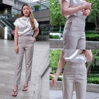 ราคา Vividcloset กางเกงขากระบอกซิปหลังผญ ผ้ายูนิโคล่ (19657583035)