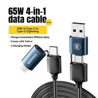 ราคา Essager 65W 4 In 1 Type C เพื่อ USBA Lightning เพื่อ Type C สายข้อมูลสายเคเบิลชาร์จเร็วสำหรับ C C A C C L ชาร์จ A L สายสำหรับ Iphone Macbook Realme Huawei Samsung Oneplus (20454534511)