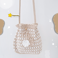 ราคา BBS ลุคมินิมอล กระเป๋าไหมพรม กระเป๋าเชือกถัก สะพายข้าง crossbody bag หูรูด ลายเปลือกหอย น่ารักๆชิคๆ มี2สี (12850519327)