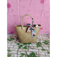 ราคา กระเป๋าสานกระจูดทรงคิมมีให้เลือก5ขนาดผูกโบว์สวยๆคละลายจ้า (16208129524)