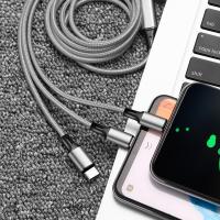 ราคา สายชาร์จ 3in1 3A สายชาร์จถัก1 2m หัวชาร์จ 3 หัว อุปกรณ์ชาร์จมือถือ USB Micro Type C iPhone สายชาร์จเร็ว สายชาร์จไนล่อนถัก กำลังชาร์จ สายชาร์จสำหรับ Fast Charging Cable (16541631618)