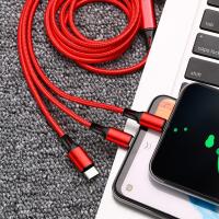 ราคา สายชาร์จ 3in1 3A สายชาร์จถัก1 2m หัวชาร์จ 3 หัว อุปกรณ์ชาร์จมือถือ USB Micro Type C iPhone สายชาร์จเร็ว สายชาร์จไนล่อนถัก กำลังชาร์จ สายชาร์จสำหรับ Fast Charging Cable (16541631620)