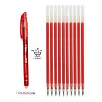 ราคา ปากกาลบได้ สีแดง 1 ชุด ปากกาลบได้ 1 ด้าม ไส้ปากกาลบได้ 10 ชิ้น ปากกาลบได้ สีแดง ลูกลื่นแบบหัวกระสุน ขนาด 0 38 mm สุดคุ้ม ราคาประหยัด (19727414350)