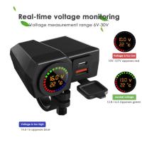 ราคา Charger Sepeda Motor ที่มีอุณหภูมิหน้าจอสีและจอแสดงแรงดันไฟฟ้าคู่เครื่องชาร์จชนิด C USB ABS แฮนด์ผ้าการติดตั้ง (17270383587)
